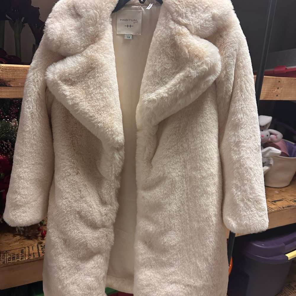 Habitual Cream kids Faux Fur Coat jacket